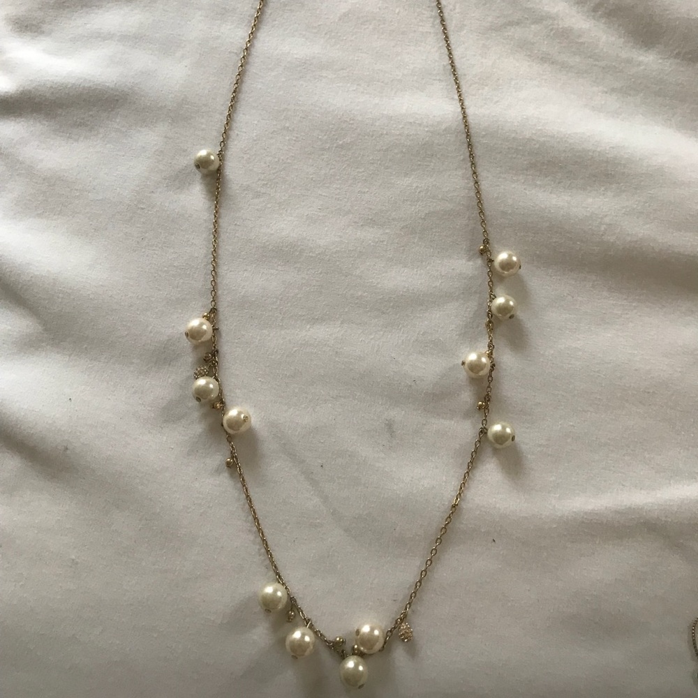 J crew gold and pearl necklace